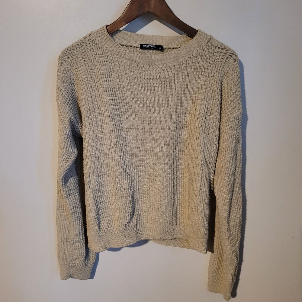 Nasty Gal Tan Basic Sweater SZ S